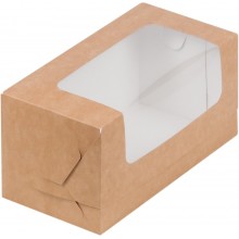 Коробка для кекса с окном 200x100x100 мм крафт